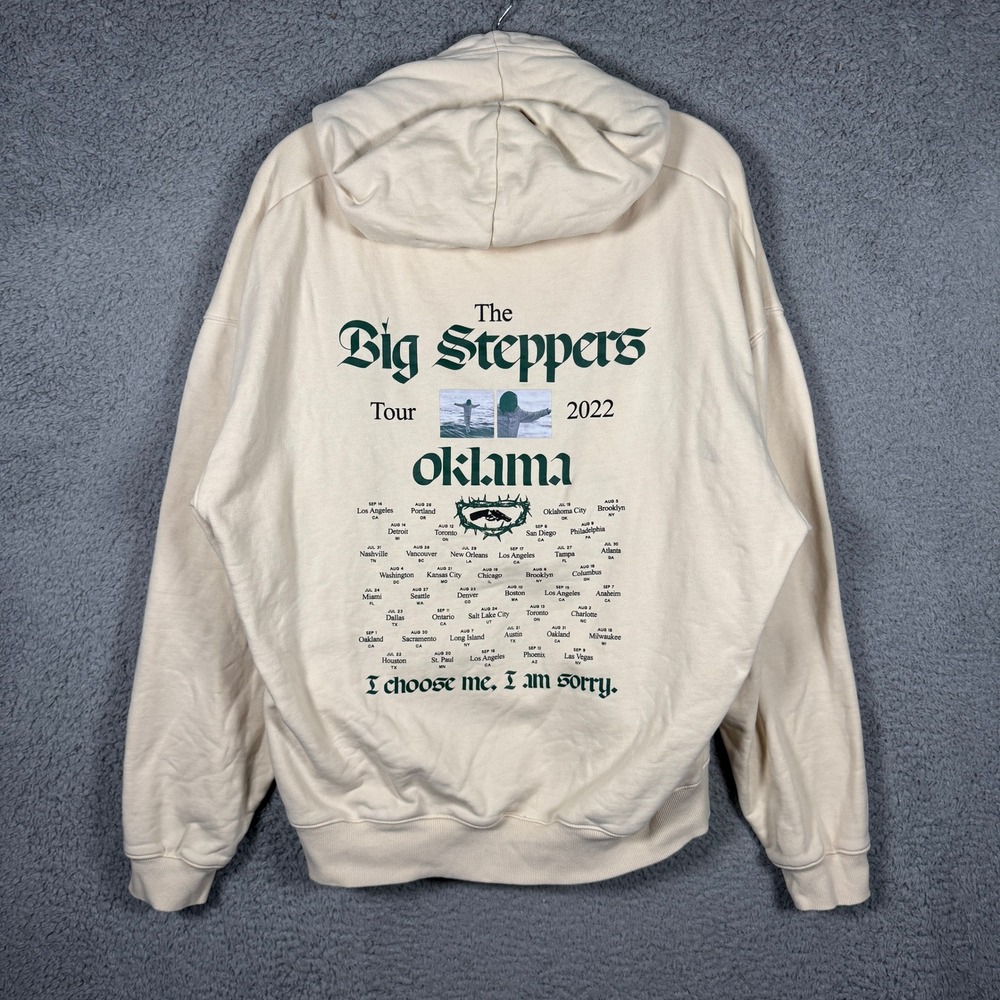 Kendrick Lamar The Big Steppers Tour 2022 Oklama Hoodie Cream XL Mens